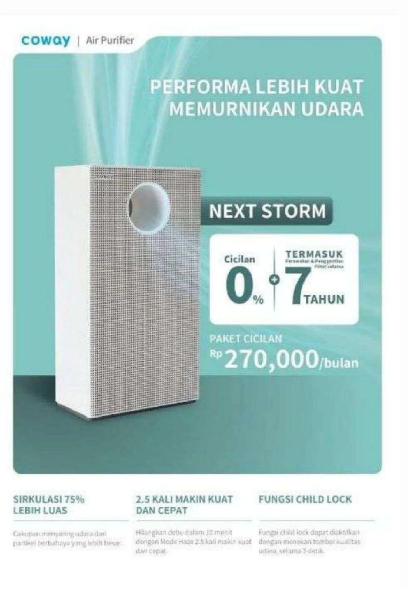 Air Purifier Coway Next Storm AP-2025A – Copper HEPA 66m²
