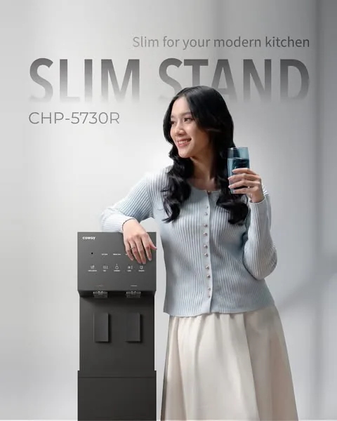 jual water purifier jakarta timur — Coway Slim Stand CHP-5730R untuk dapur modern