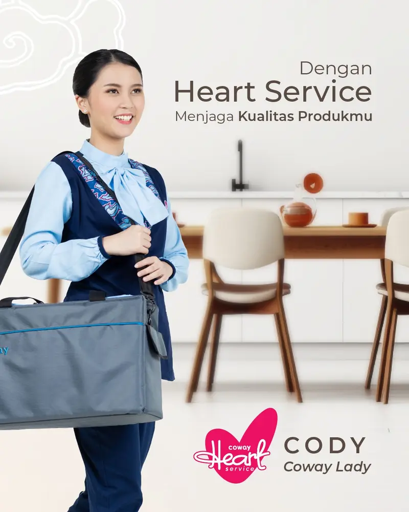 Coway Lady (CODY) — teknisi perempuan terlatih HEART Service Coway heart service coway — Coway Lady siap membantu pelanggan melakukan servis dari rumah ke rumah