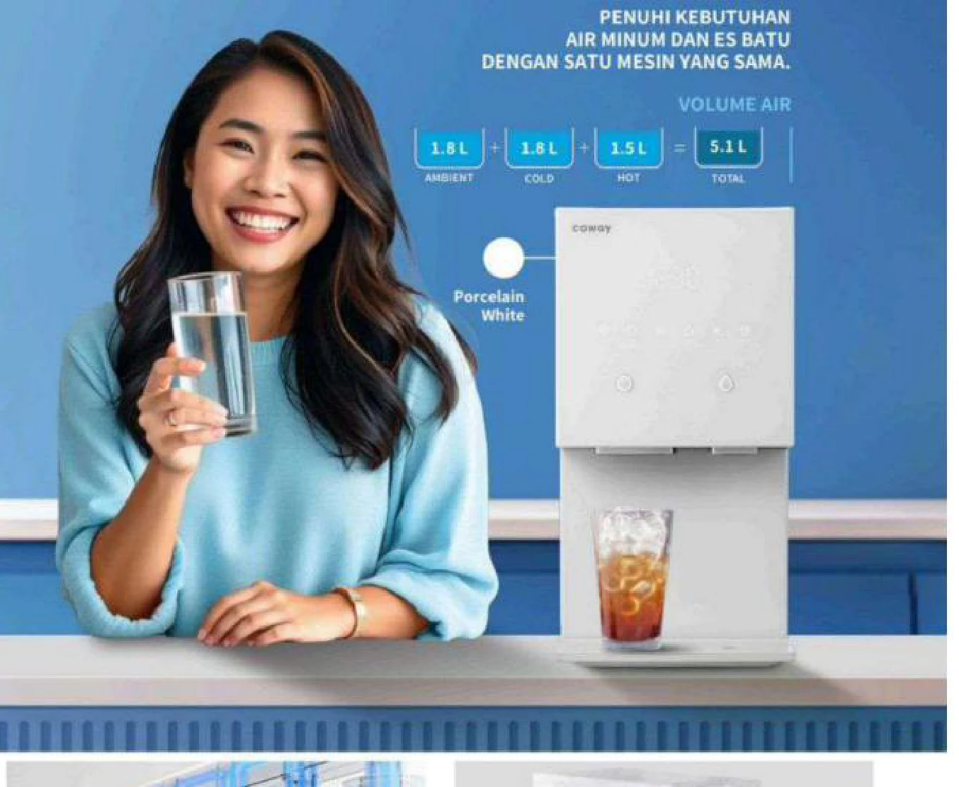 Water Purifier Coway Indonesia Kristal Ice CHPI-7520L — satu-satunya pemurni air dengan dispenser es batu cicilan Rp 440.000/bulan