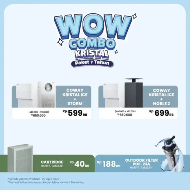 paket promo ekstra coway — kombinasi produk water dan air purifier terpilih