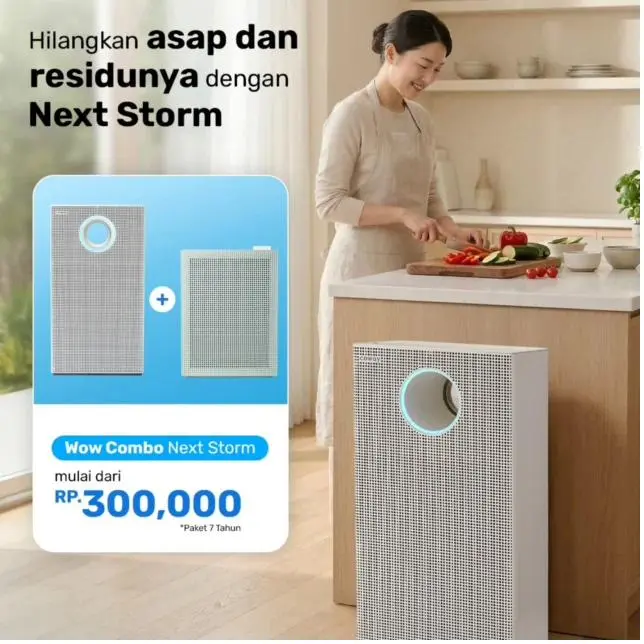 Paket Wow Combo Next Storm Coway — hilangkan asap dan residu udara mulai Rp 300.000/bulan